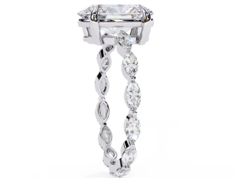 Printable 3D jewelry model of Solitaire Lady Ring with Diamond 3D Model