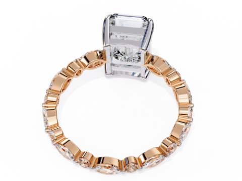 Printable 3D jewelry model of Solitaire Lady Ring with Diamond 3D मॉडल
