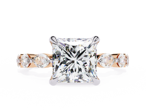 Printable 3D jewelry model of Solitaire Lady Ring with Diamond 3D Model