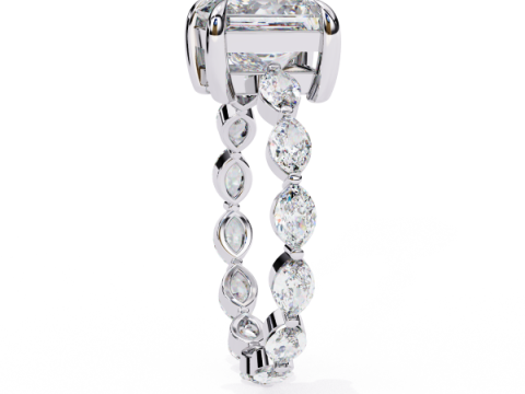Printable 3D jewelry model of Solitaire Lady Ring with Diamond 3D Model