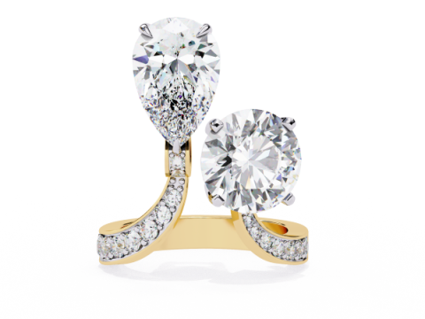 Printable 3D jewelry model of Solitaire Lady Ring with Diamond Model 3D