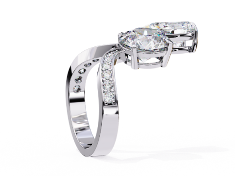 Printable 3D jewelry model of Solitaire Lady Ring with Diamond 3D मॉडल