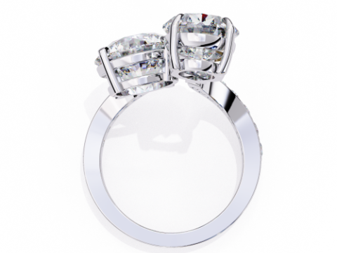 Printable 3D jewelry model of Solitaire Lady Ring with Diamond 3D मॉडल