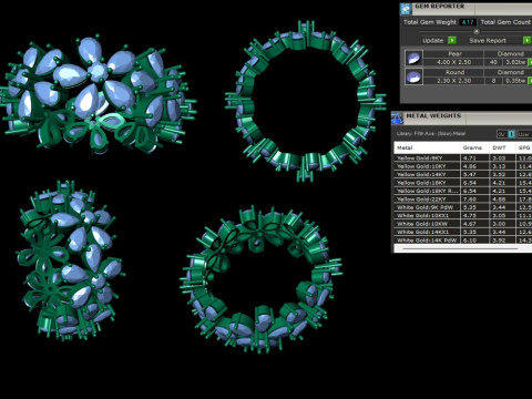 Printable 3D jewelry model of Solitaire Lady Ring with Diamond 3D Model