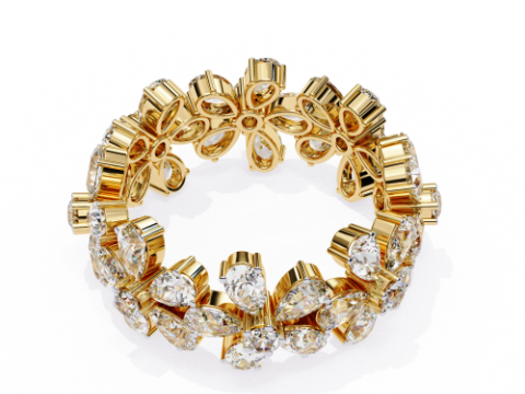 Printable 3D jewelry model of Solitaire Lady Ring with Diamond 3D Model