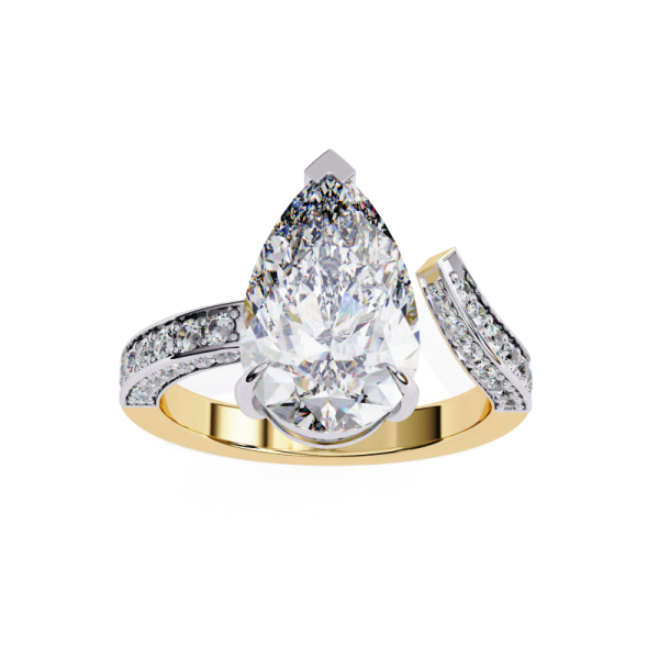 Printable 3D jewelry model of Solitaire Lady Ring with Diamond Modello 3D .c4d .max .obj .3ds .fbx .stl .blend