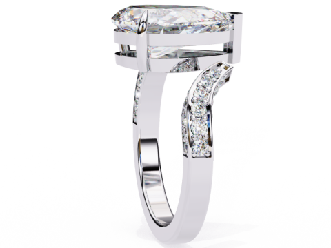 Printable 3D jewelry model of Solitaire Lady Ring with Diamond Modello 3D