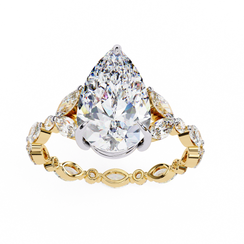 Printable 3D jewelry model of Solitaire Lady Ring with Diamond 3D मॉडल .c4d .max .obj .3ds .fbx .stl .blend