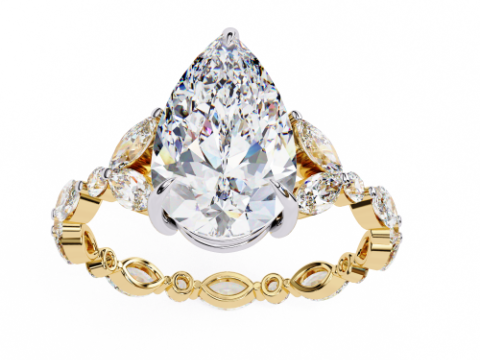Printable 3D jewelry model of Solitaire Lady Ring with Diamond 3D मॉडल