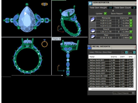 Printable 3D jewelry model of Solitaire Lady Ring with Diamond 3D मॉडल