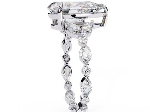 Printable 3D jewelry model of Solitaire Lady Ring with Diamond 3D मॉडल