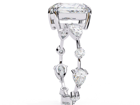 Printable 3D jewelry model of Solitaire Lady Ring with Diamond 3D मॉडल