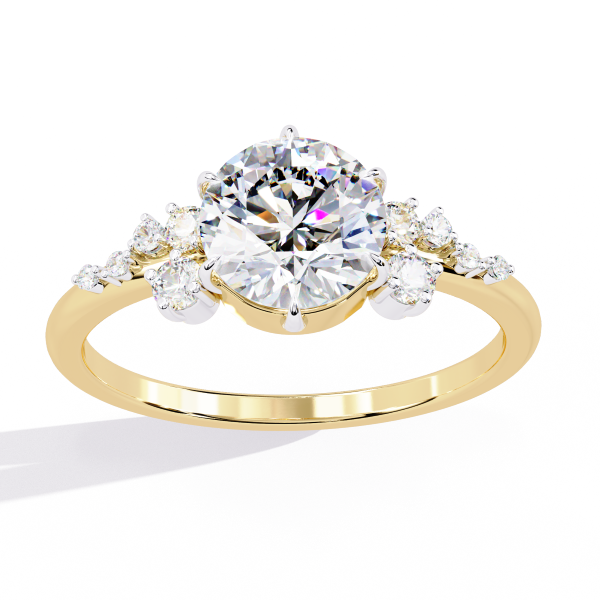 Printable 3D jewelry model of Solitaire Lady Ring with Diamond 3D Model .c4d .max .obj .3ds .fbx .stl .blend