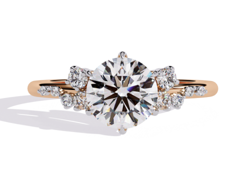Printable 3D jewelry model of Solitaire Lady Ring with Diamond 3D Model