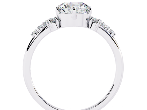 Printable 3D jewelry model of Solitaire Lady Ring with Diamond 3D Model