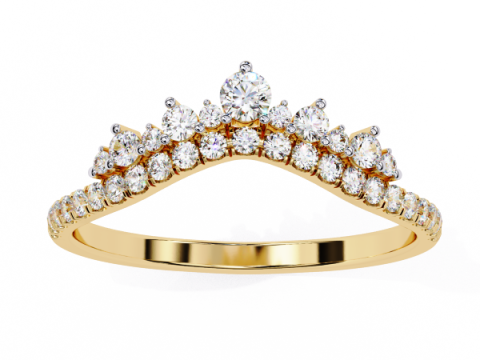Printable 3D jewelry model of Solitaire Lady Ring with Diamond 3D मॉडल