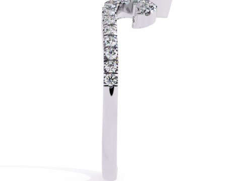 Printable 3D jewelry model of Solitaire Lady Ring with Diamond 3D Модель