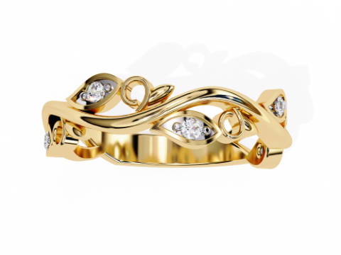 Printable 3D jewelry model of Solitaire Lady Ring with Diamond 3D मॉडल