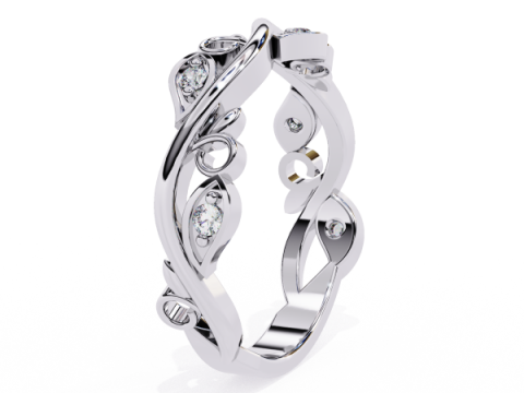 Printable 3D jewelry model of Solitaire Lady Ring with Diamond 3D मॉडल