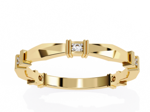 Printable 3D jewelry model of Solitaire Lady Ring with Diamond 3D मॉडल
