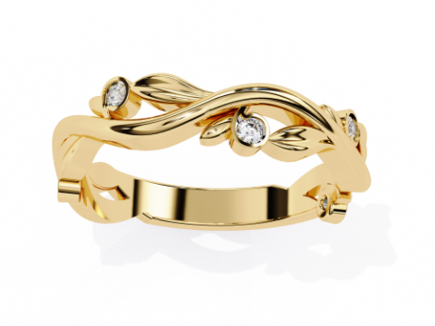 Printable 3D jewelry model of Solitaire Lady Ring with Diamond Model 3D