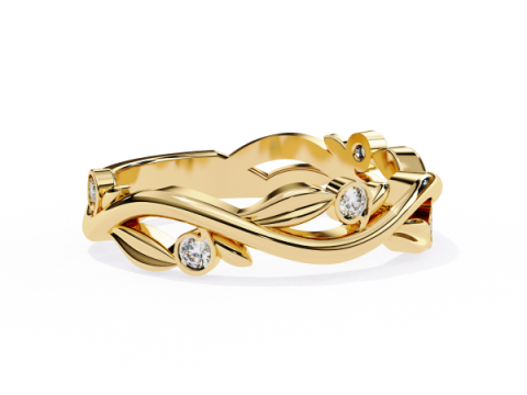 Printable 3D jewelry model of Solitaire Lady Ring with Diamond 3D Model