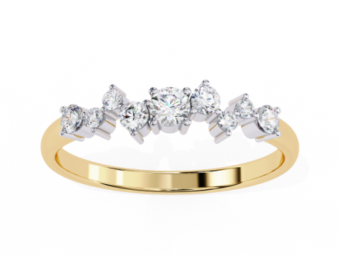 Printable 3D jewelry model of Solitaire Lady Ring with Diamond 3D मॉडल