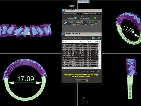 Mod&egrave;le de bijoux 3D imprimable de Solitaire Lady Ring avec diamant Modèle 3D