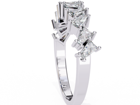 Printable 3D jewelry model of Solitaire Lady Ring with Diamond Modello 3D