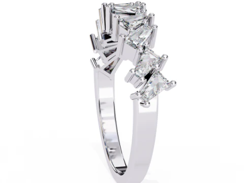 Mod&egrave;le de bijoux 3D imprimable de Solitaire Lady Ring avec diamant Modèle 3D