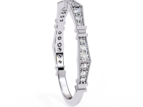 Printable 3D jewelry model of Solitaire Lady Ring with Diamond 3Dモデル