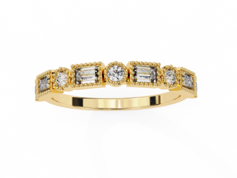 Printable 3D jewelry model of Solitaire Lady Ring with Diamond 3D मॉडल