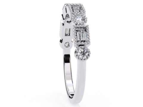 Printable 3D jewelry model of Solitaire Lady Ring with Diamond 3D Model