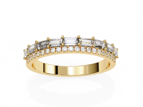 Printable 3D jewelry model of Solitaire Lady Ring with Diamond 3D मॉडल