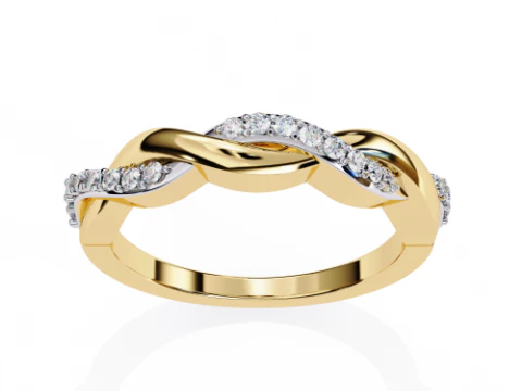 ダイヤモンド付きソリティア レディ リングの印刷可能な 3D ジュエリー モデル 3Dモデル