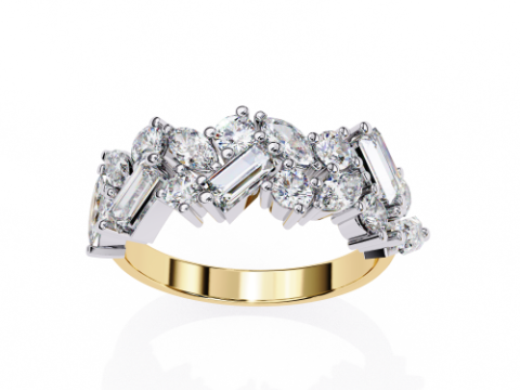 Printable 3D jewelry model of Solitaire Lady Ring with Diamond 3D मॉडल