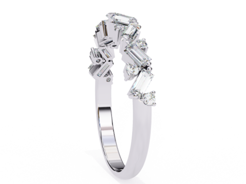 Printable 3D jewelry model of Solitaire Lady Ring with Diamond Model 3D
