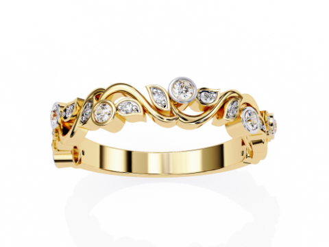 Printable 3D jewelry model of Solitaire Lady Ring with Diamond 3D मॉडल
