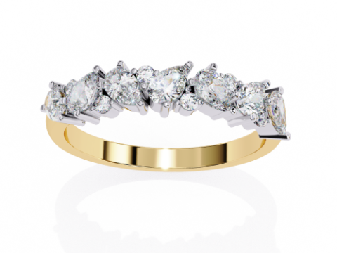 Printable 3D jewelry model of Solitaire Lady Ring with Diamond 3D मॉडल