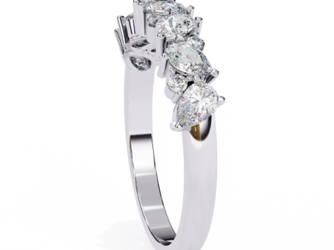 Printable 3D jewelry model of Solitaire Lady Ring with Diamond 3D Модель