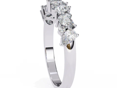 Printable 3D jewelry model of Solitaire Lady Ring with Diamond 3D Model