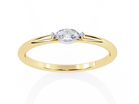 Printable 3D jewelry model of Solitaire Lady Ring with Diamond 3D मॉडल