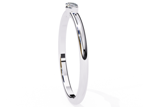 Printable 3D jewelry model of Solitaire Lady Ring with Diamond 3D Model