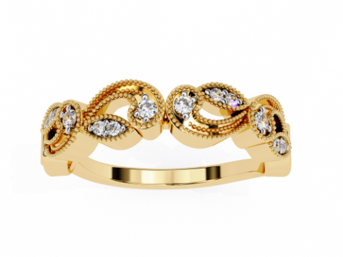 Printable 3D jewelry model of Solitaire Lady Ring with Diamond 3D Model