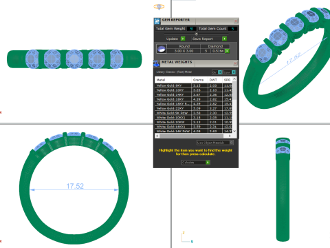 Printable 3D jewelry model of Solitaire Lady Ring with Diamond 3D Model