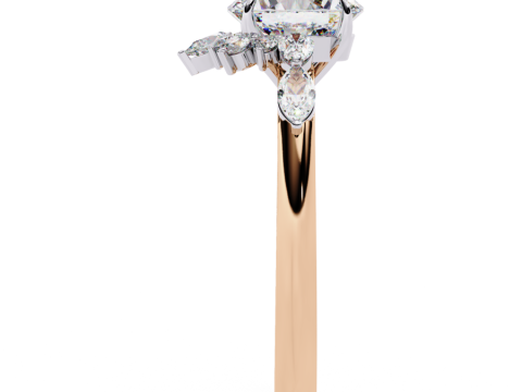 Printable 3D jewelry model of Solitaire Lady Ring with Diamond 3D Model