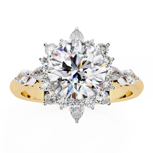 Printable 3D jewelry model of Solitaire Lady Ring with Diamond 3D मॉडल .c4d .max .obj .3ds .fbx .stl .blend