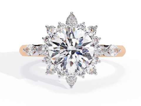 Printable 3D jewelry model of Solitaire Lady Ring with Diamond 3D मॉडल