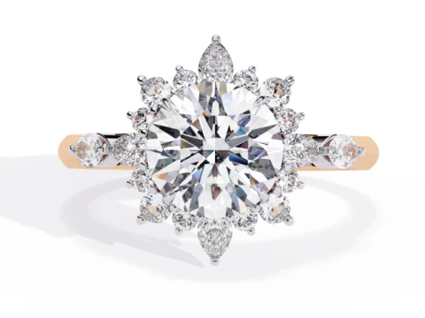 Printable 3D jewelry model of Solitaire Lady Ring with Diamond 3D Model