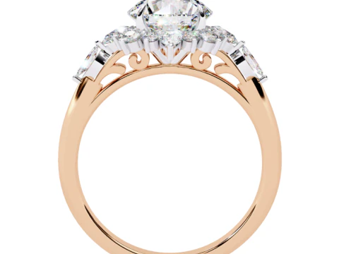 Printable 3D jewelry model of Solitaire Lady Ring with Diamond 3D Model